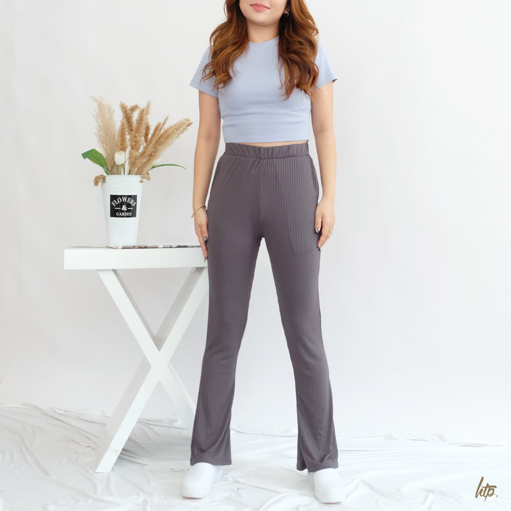 HTP Ribbed Flare Pants