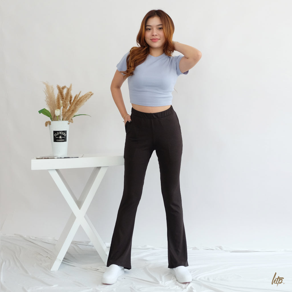 HTP Ribbed Flare Pants