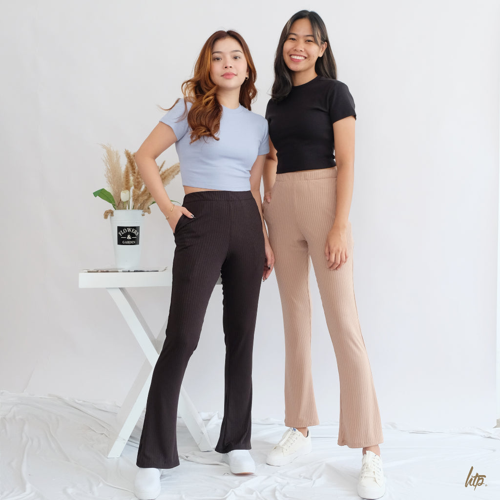 HTP Ribbed Flare Pants