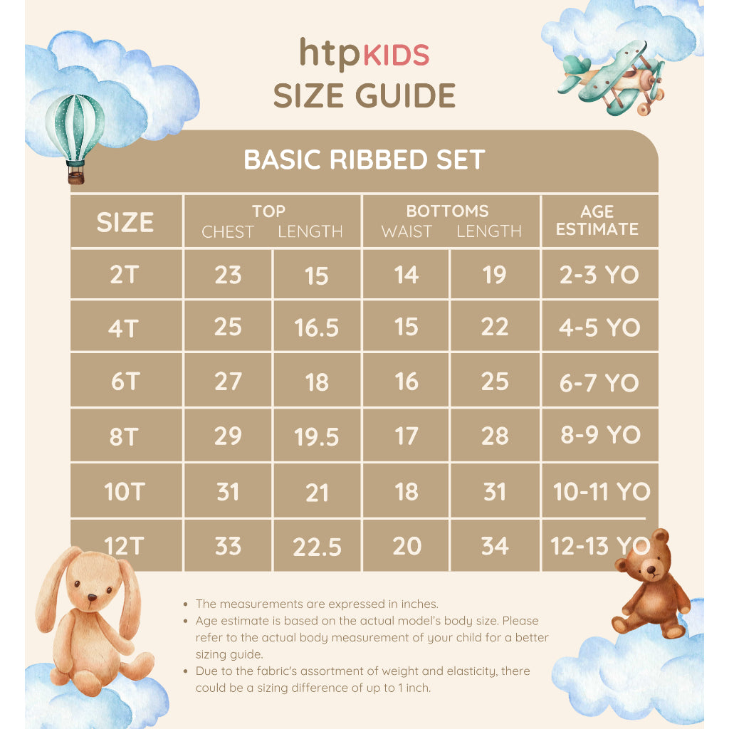 HTP Ribbed Sleepwear Set For Adult And Kids