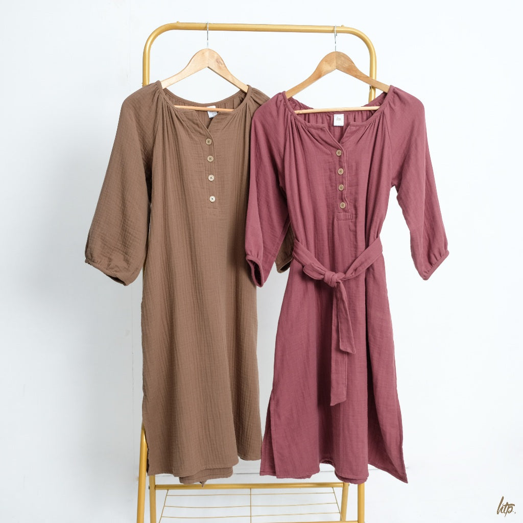 HTP Bishop Sleeve Dress With Tie