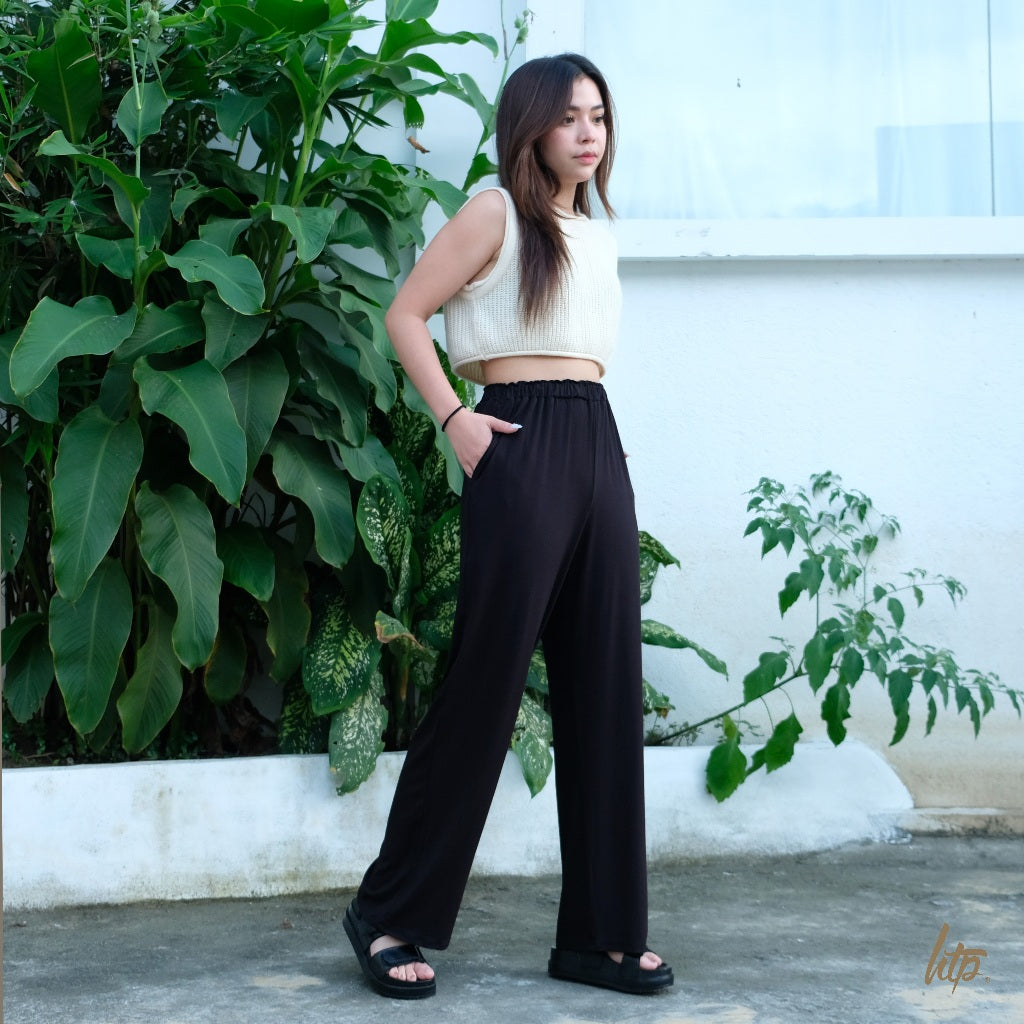 HTP High- Waist Straight Cotton Pants