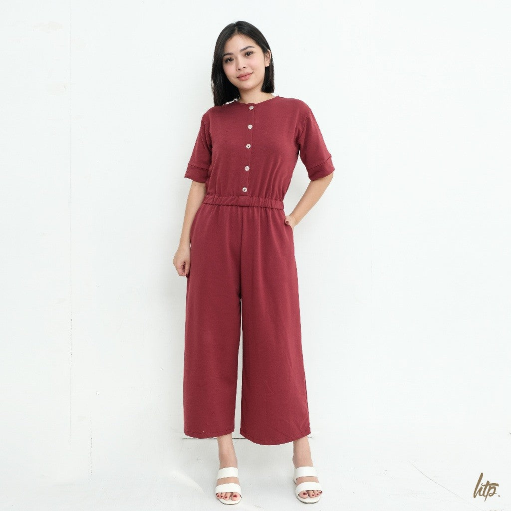 HTP Button-down Midi Jumpsuit