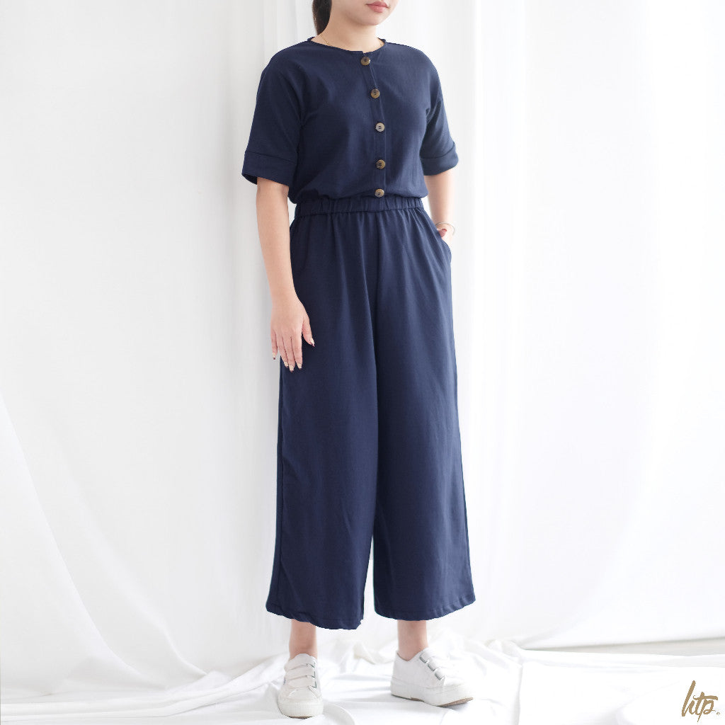 HTP Button-down Midi Jumpsuit