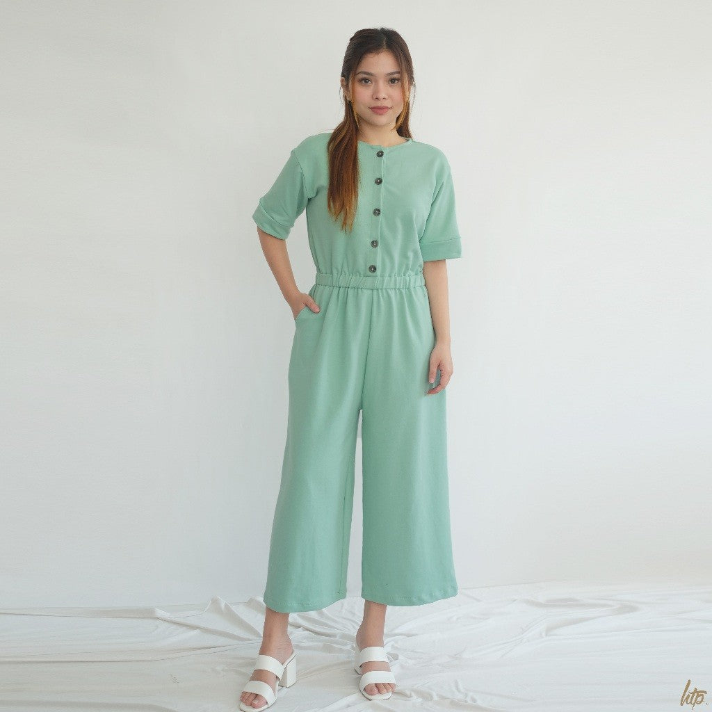 HTP Button-down Midi Jumpsuit