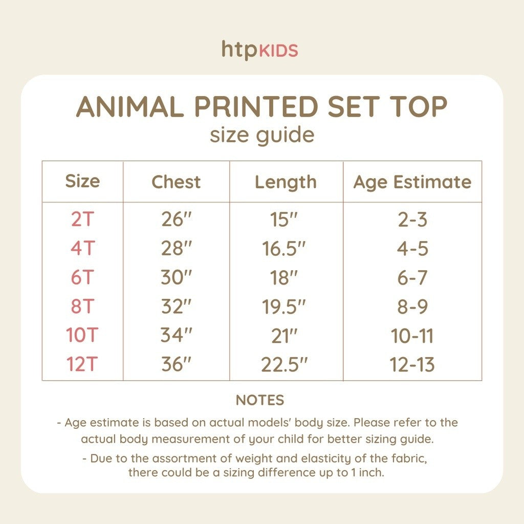 HTP Kids Girls Animal Printed Set (Shorts And Top Terno)