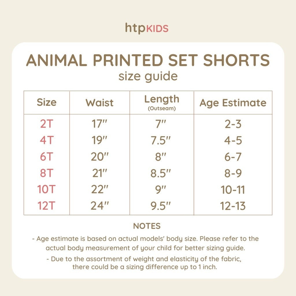 HTP Kids Girls Animal Printed Set (Shorts And Top Terno)